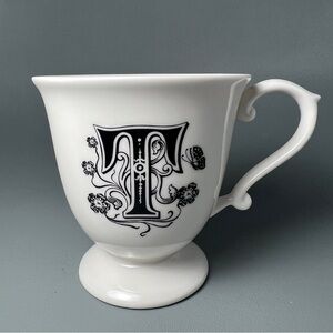 Anthropologie Monogram T Initial Footed Mug